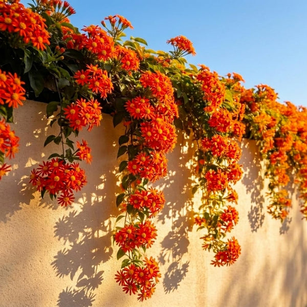 4 Orange Mexican Flame Vine Live Plants, Flower Vine, 5-8 Inch Tall
