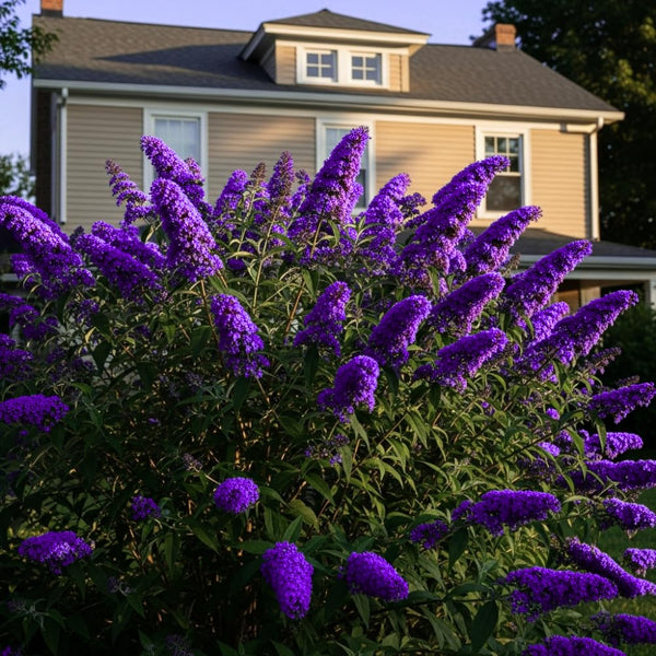 Purple Buddleia Plant Live, Fragrant Butterfly Bush, 5-7 Inch Tall