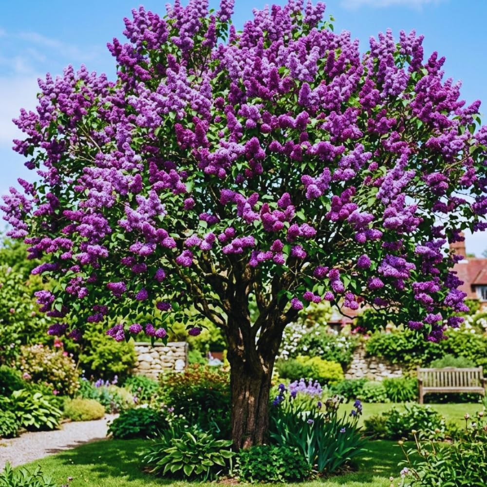 Purple Lilac Tree Live Plant, Fragrant Bloom Bush, 4 Inch Pot