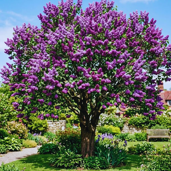 Purple Lilac Tree Live Plant, Fragrant Bloom Bush, 4 Inch Pot