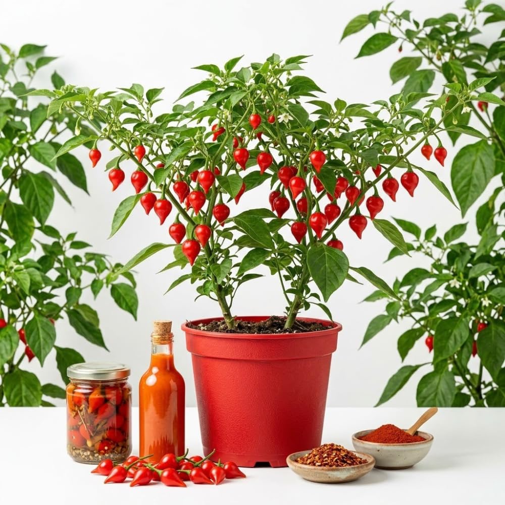 2PPP Biquinho Pepper Plants Live, 4-7 Inch Tall, 4 Inch Pot