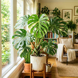 2 Variegated Monstera Live Plants, Constellation Monstera, 4-6 Inch Tall