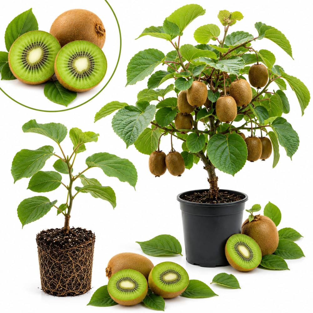 Hardy Kiwi Plant Live, Edible Berry Vine Plant, 4-6 Inch Tall