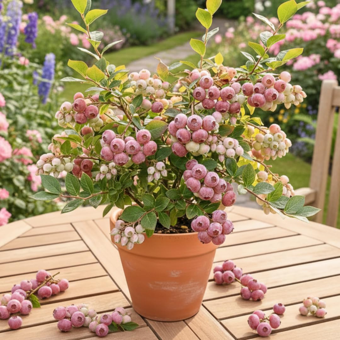 2 Pink Lemonade Live Blueberry Plants, 4-7 Inch Tall