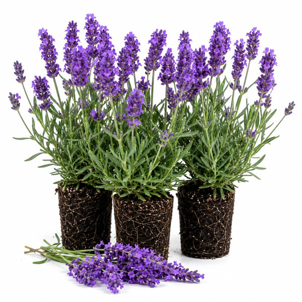 Deep Purple Lavender Plant Live, Purple Blooms Flower, 4-6 Inch Tall