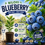 2 Biloxi Blueberry Plants Live for Planting, 4-6 Inc Tall, Sweet Blueberry Bushes Live Plant, Fruit Tree, High Yielding, No Pot