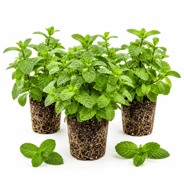 3 Peppermint Live Plants, Indoor Outdoor Herb Plant, 4-7 Inch Tall