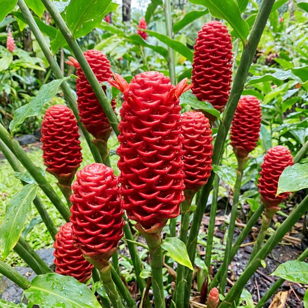 5 Red Ginger Live Roots, Culinary Herb Plant