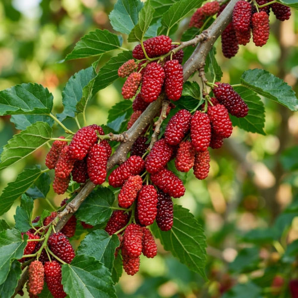 Red Mulberry Tree Live Plant, Mulberry Plant, 4-6 Inches Tall, Fruit Tree for Home Orchards and Edible Gardens, No Pot