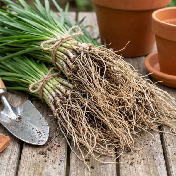 Set 3 Chive Roots for Planting, Perennial Culinary Onion Herb