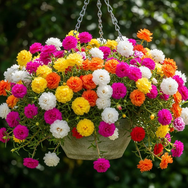 4 Mixed Portulaca Plants Live, Patio Container Plant, 3-5 Inch Tall