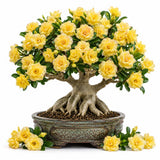 Double Yellow Desert Rose Plant Live, Succulent Houseplant, 4-7 Inch Tall